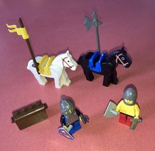 Lot Ancien Figurine Lego Vintage Chevalier Château Moyen Age Dragon Lion Soldat