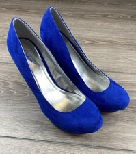 Qupid Women s Suede Platform Wedge Shoes Blue...