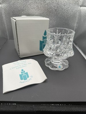 PartyLite P7131 Cottage Light Lead Crystal Votive Holder Germany w/ Box