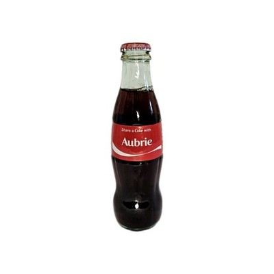 Glass bottle of Coca-Cola personalized with the name ''Aubrie''