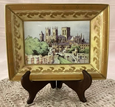  MCM Royal Worcester Porcelain YORK MINSTER Hand Painted Rectangular Dish 1996
