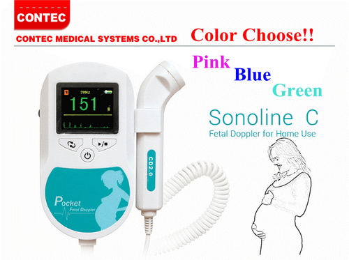 Schwangere Selbst-Check Fetal Doppler, Baby Heart Beat, FHR, 3M Probe, 3 Color