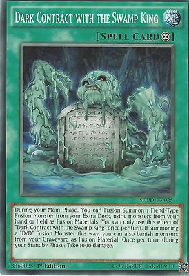 YU-GI-OH CARD: DARK CONTRACT WITH THE SWAMP KING - SDPD-EN025 - 1st EDITION 