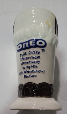 Oreo Milk Shakes 16 oz Ceramic Float Glass. -new with a small chip