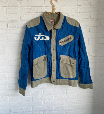 vintage y2k Diesel Nylon Leather Racing jacket 2000s | eBay
