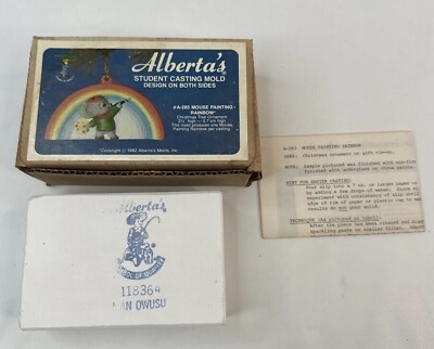 ALBERTA SLIP CASTING CHRISTMAS MOUSE ORNAMENT MOLD  PAINTING RAINBOW A-283  1982