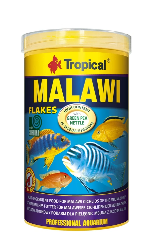 MALAWI FLAKE FOOD MBUNA SPIRULINA ALGAE TROPICAL MALAWI CICHLID FISH FOOD FLAKES