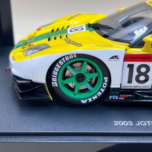 AUTOart 1/18 2003 JGTC TAKATA DOME NSX #18 GT500 Honda Acura yellow 80399 - Picture 14 of 20