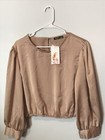 Pretty Garden Brand PANTS and blouse set Silky Gold Tan size XL NWT — photo 1