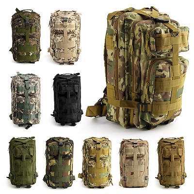 30L Military Tactical Backpack Waterproof Army Rucksacks Camping Hiking  Fishing UK