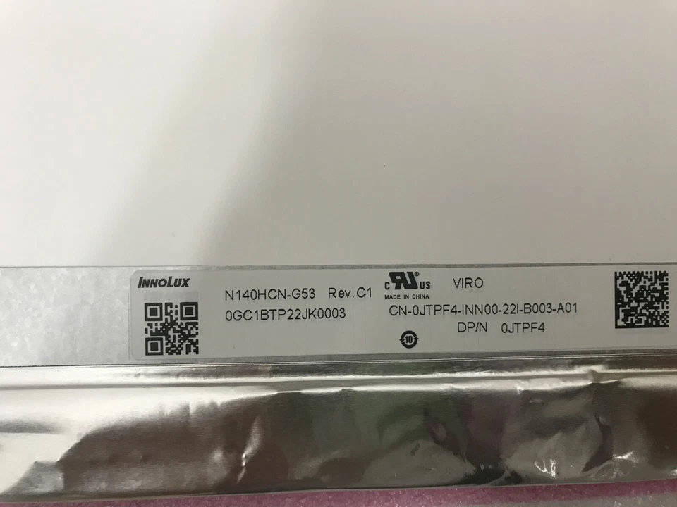  14.0"LED LCD Touch Screen N140HCN-G53 REV.C1  EDP40PIN FOR DELL DP/N:0JTPF4 FHD - Image 2 of 4