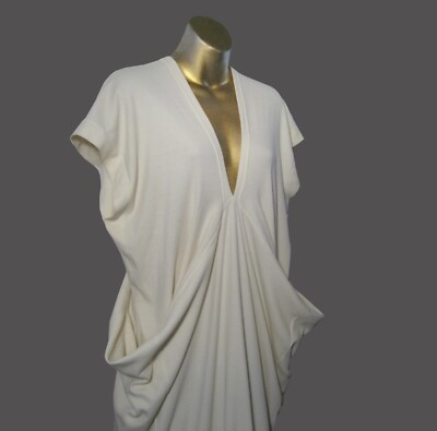 80s MINT ISSEY MIYAKE CREAM DRESS EXQUISITE WEARABLE ART EAST WEST