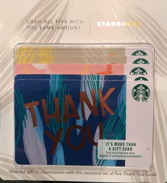 2 Gift Set Of 5 “THANK YOU” STARBUCKS Summer 2018 “Gift Card Set NO