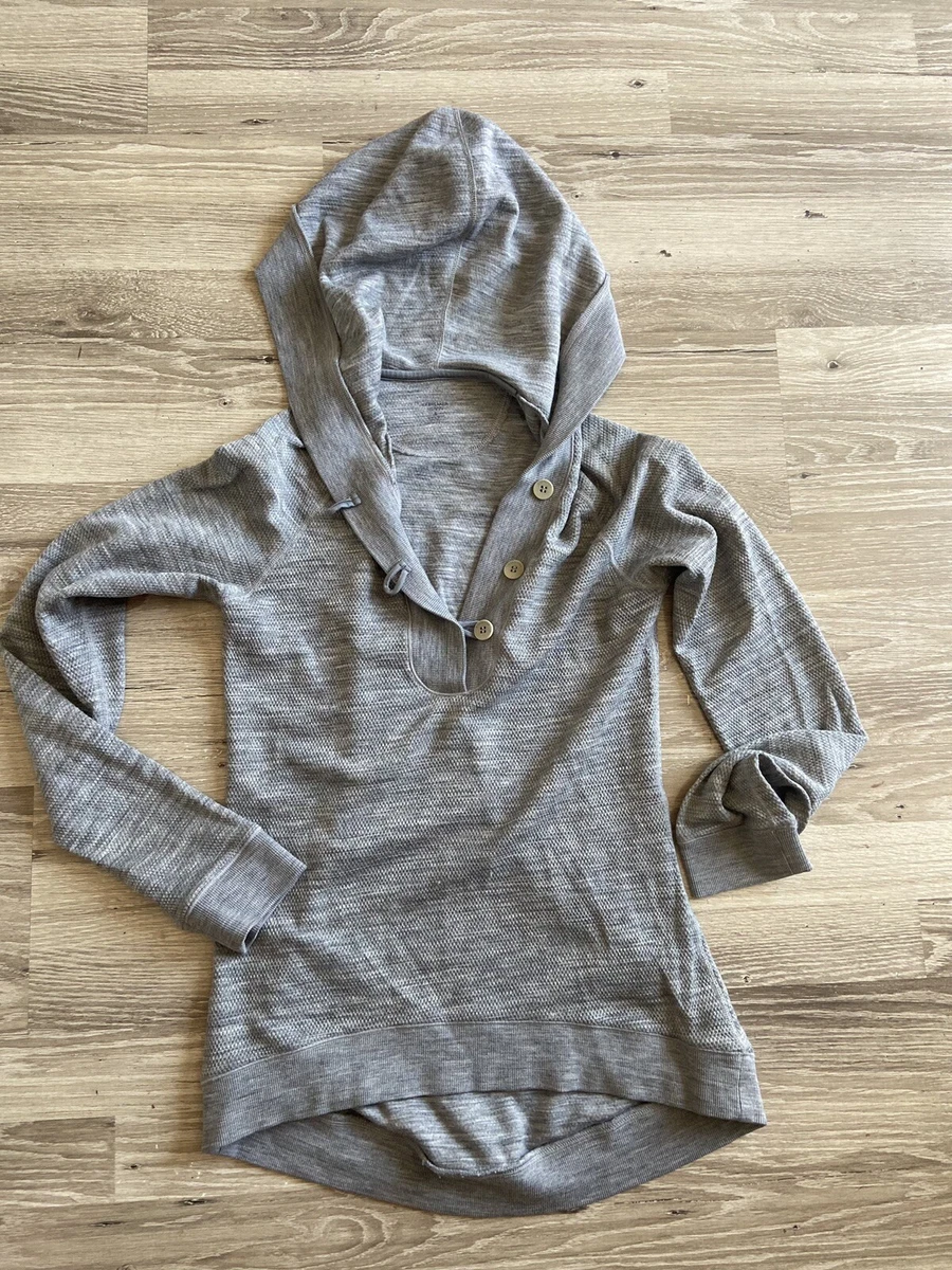 ICEBREAKER Women's Small Gray Hoodie Long Sleeve Merino Wool