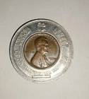 1950 No Mint Mark Lincoln Wheat Penny Good Luck Encased