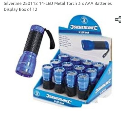 X12 Silverline 250112 14-LED Metall Taschenlampe. Full Box