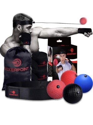 Boxing Reflex Ball for Adults and Kids - React Reflex Balls on String with He...
