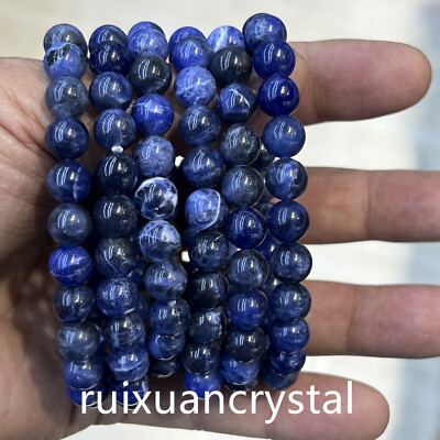 Wholesale Lot 6pcs Natural Blue-vein stone 8mm Stretch