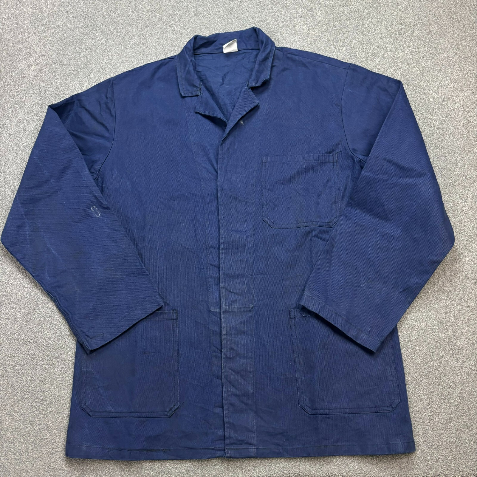 Vintage French Military Blue Utility Jacket Mens Large Workwear Outdoor