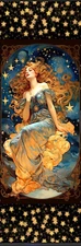 GOLD EMPRESS OF THE STARS,MYSTICAL- UNIQUE EXQUISITE LAMINATED BOOKMARK