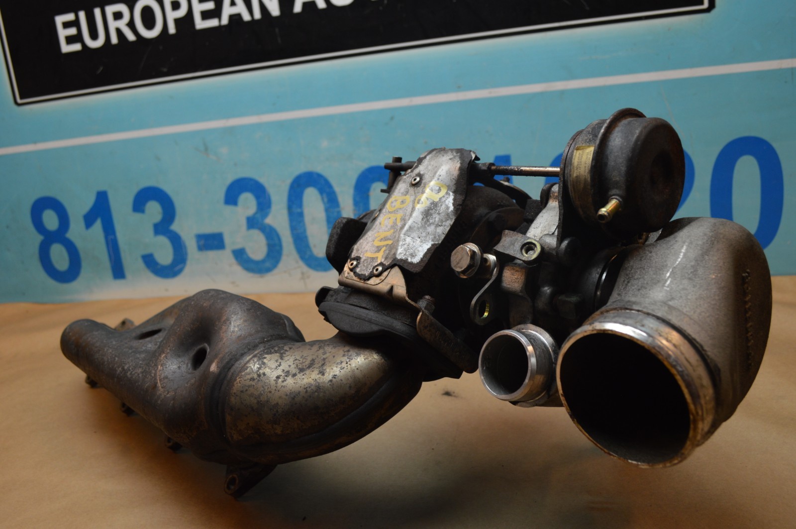 2006 BENTLEY ARNAGE LEFT TURBO W/ EXHAUST MANIFOLD ASSEMBLY COMPLETE PF100647PE