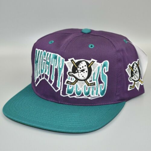 Chapeau casquette Anaheim Mighty Ducks NHL Vintage années 90 GCC The Wave Snapback - Neuf avec étiquettes - Photo 1 sur 9