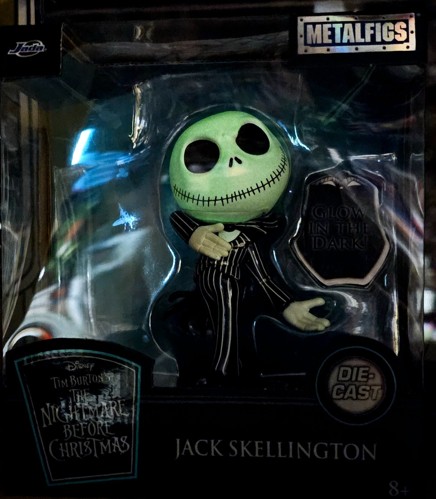 Nightmare Before Christmas Jack Skellington MetalFigs Jada Glow in Dark Figure