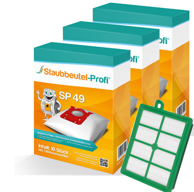 30 Staubsaugerbeutel SP49 1 Hepafilter geeig. für AEG Electrolux AJM 6840 JetMax