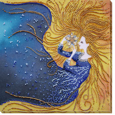 Woman Star maiden Bead Embroidery Kit   DIY Beaded Home Decor Wall Art