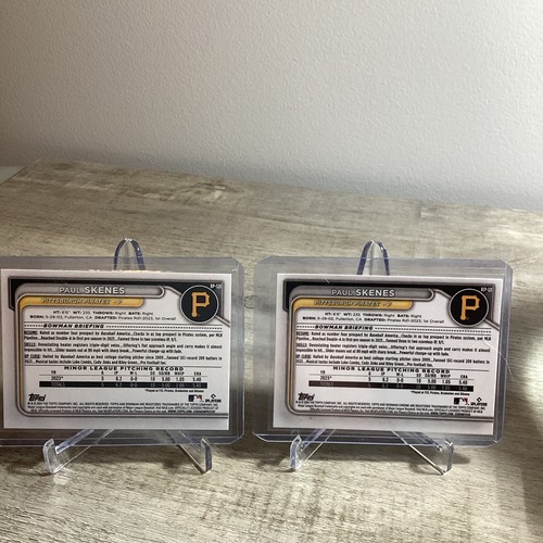 PAUL SKENES 2024 BOWMAN CHROME #BCP-125 & BOWMAN PAPER BP-125 PROSPECT (2 Cards) - Picture 2 of 2
