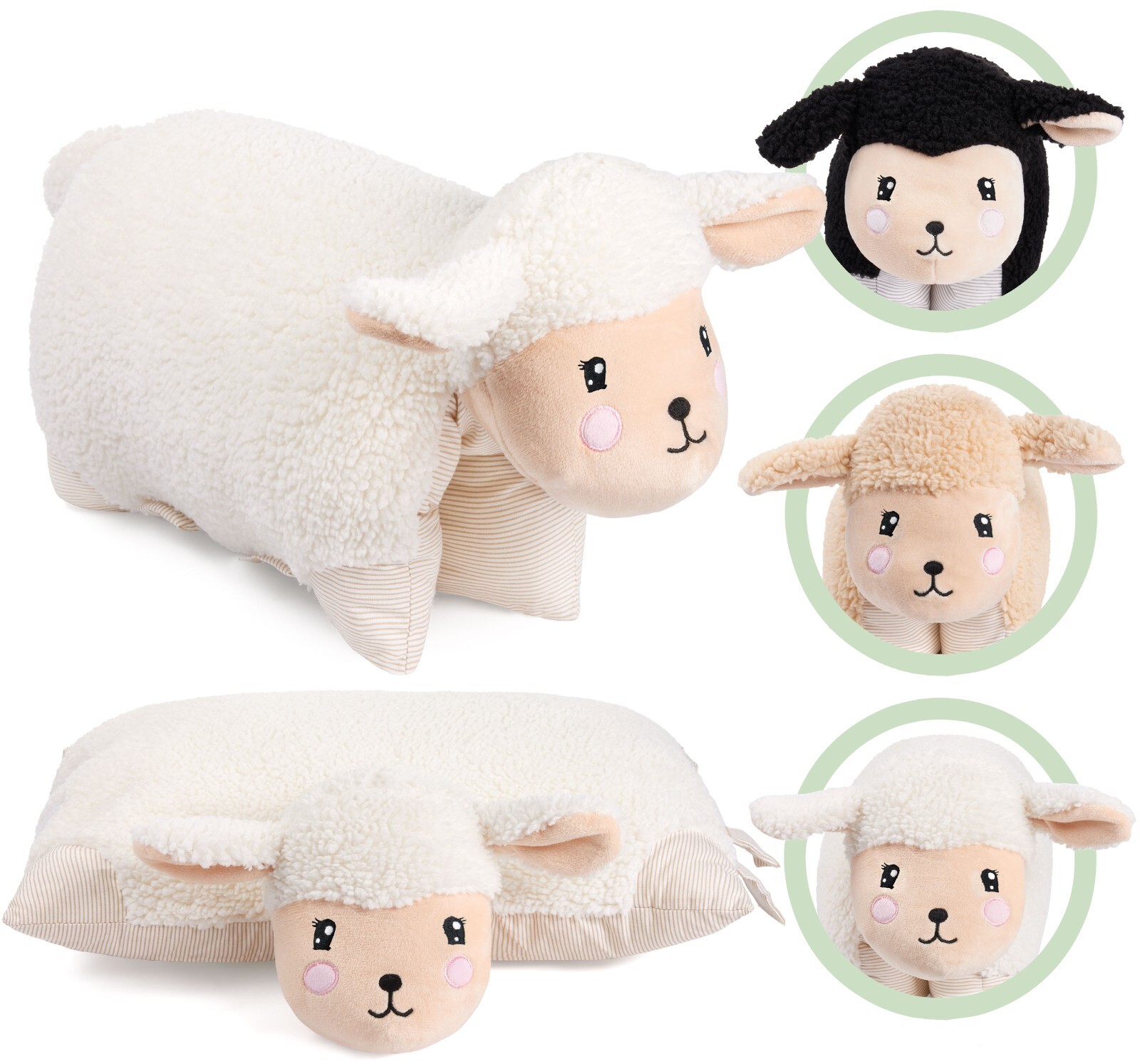 2in1 Pecora Peluche e Cuscino 40x30 cm Morbide Peluche Giocattoli Bambini