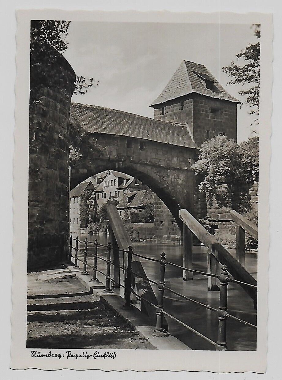 Alte Postkarte AK Foto Nürnberg  Pegnitz Einfluss c. 1930 ungelaufen