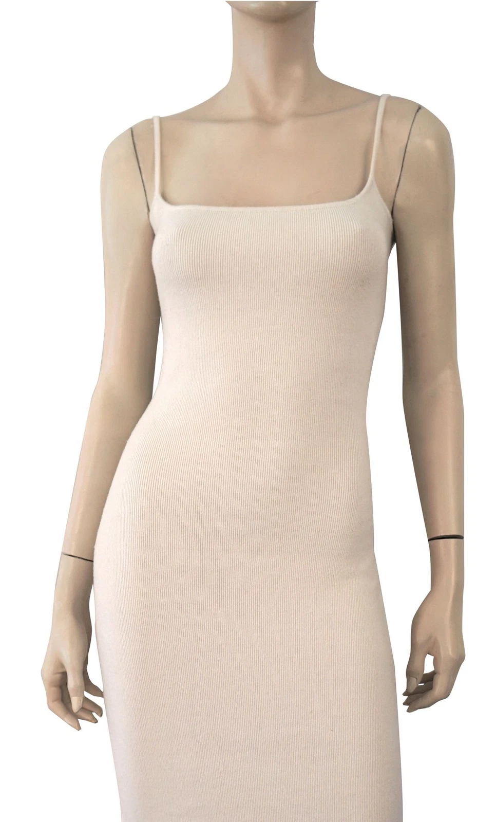 OFF WHITE Abito Midi Randolph Duke Off Miscela Lana Bianca Lavorato a Maglia S