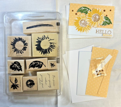 Stampin Up Serene Sunflower Stamps & Card Kit-Lot of 3-Summer-Spring-Fall-Crafts
