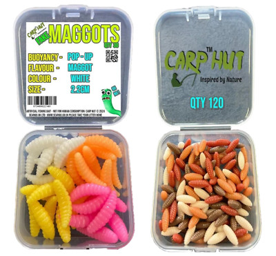 Artificial Fishing Bait Pop Up Casters & Maggots Scented Carp/Coarse Bait 2 Box