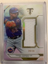 2018 Topps Triple Threads Single Jumbo Relic Yoenis Cespedes 28/36 Mets