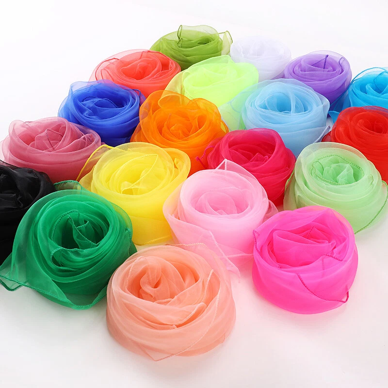 Women Ladies 50s Square Chiffon Neck Head Scarf Scarves Wrap Soft Stole Shawl - Image 2 of 4