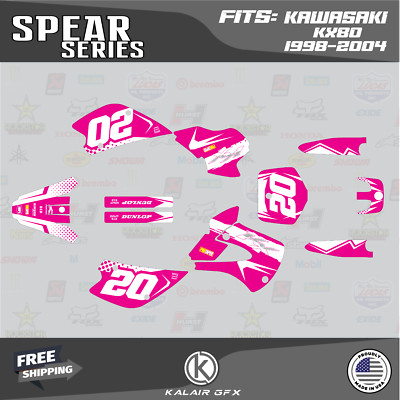 Graphics Kit for KAWASAKI KX 80 (1998-2004) Spear Series - Magenta