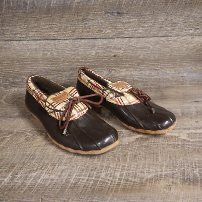 SPERRY for Top-Sider Plaid Rubber Leather Duck Boots