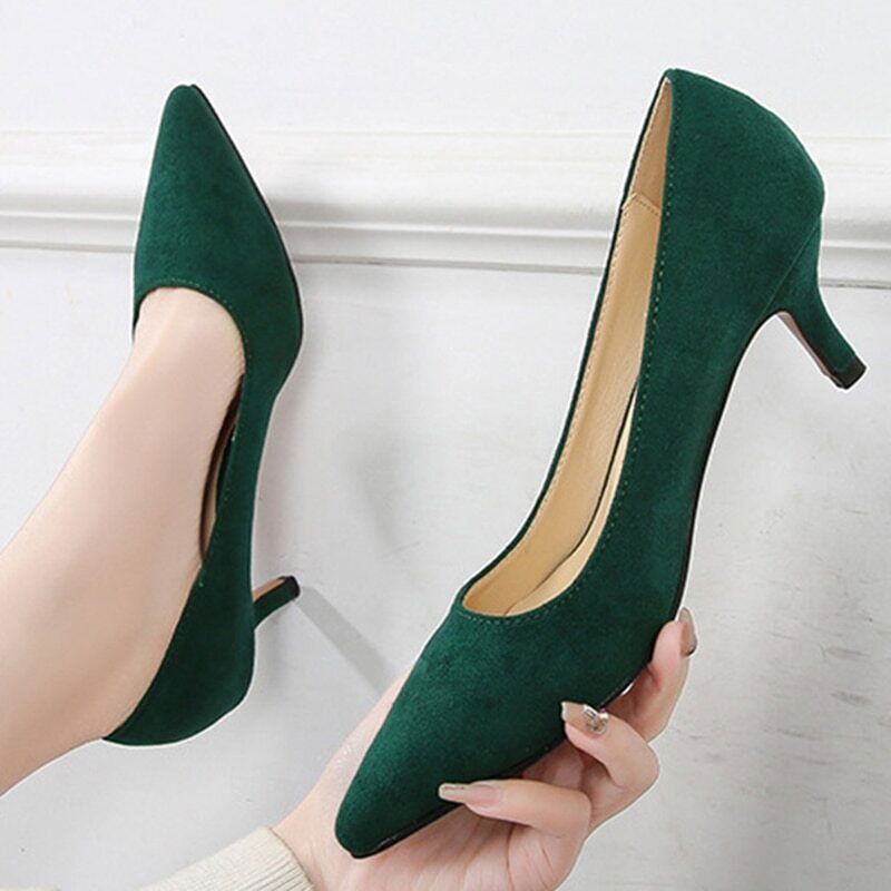 Women's Casual Pumps Pointed Toe Low Heel Stilettos High Heels