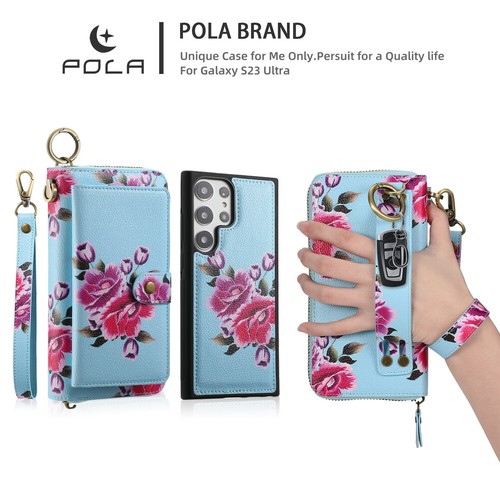 Large Capacity Wallet Handbag Removable Phone Cover For Samsung S22 S23 S24 Case - Picture 5 of 84