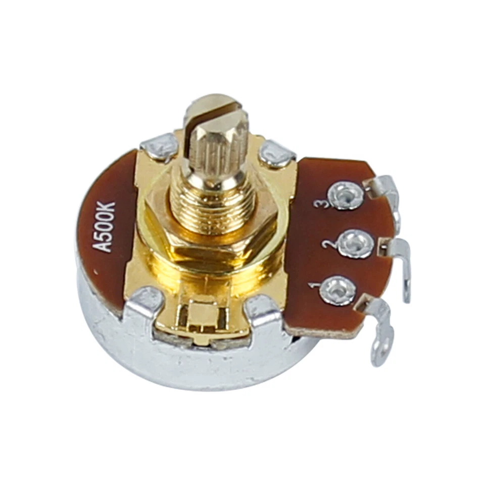 Fleer 8 Stück A500K Bassgitarre große Potentiometer Potis Audio Kupfer kurzer Schaft - Bild 4 von 4