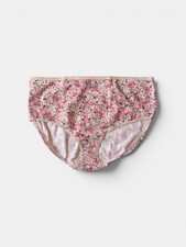 Lane Bryant Cacique Cotton High Leg Brief Panty 22/24 Pink Floral