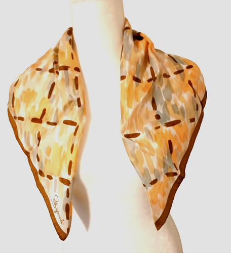 Vintage Glentix Elsa Schiaparelli Silk Rayon Scarf Japan 1960’s Square 26” - Picture 2 of 5