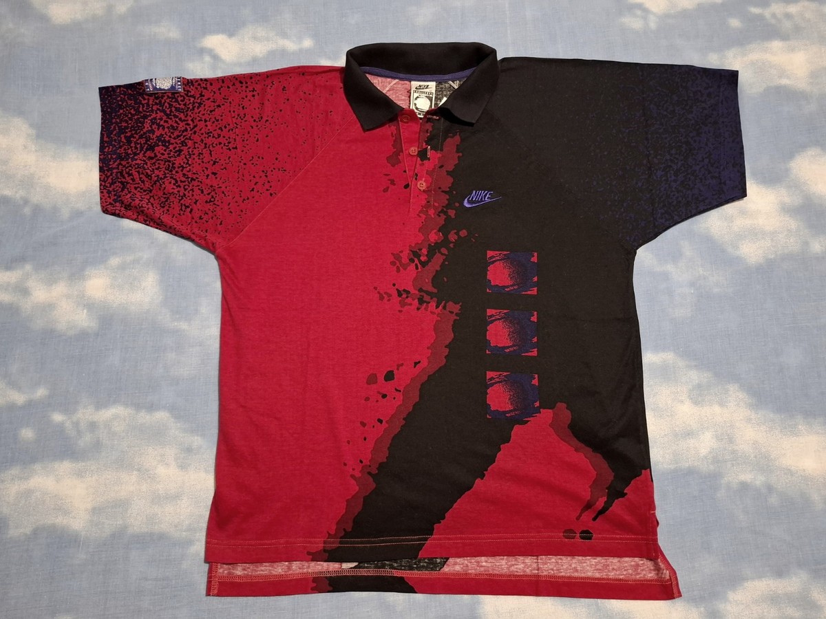 POLO SHIRT vintage 90 NIKE Challenge Andrè Agassi made in