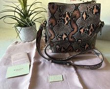 Radley Snake Print Leather Zip Top Crossbody Bag, Dust Bag & Card