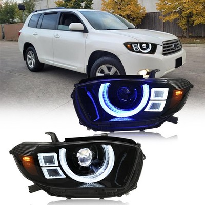 LED Headlight Fit For Toyota Highlander 2008 2009 2010 Front Lamp Blue Animation