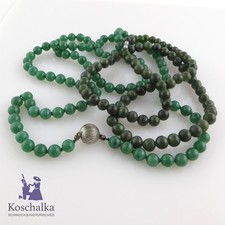 Vintage Jade und Chrysopras Kugel Ketten, zwei Stück (E3066)