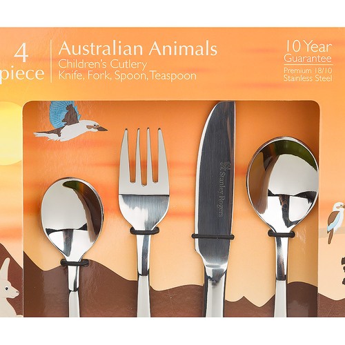 NEW Stanley Rogers Aus Animals Children's Cutlery Set 4pce - Picture 3 of 3