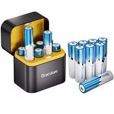 AA Rechargeable Batteries Lithium 16 Pack with Charger - 1.5V 3600mWh High Ca...